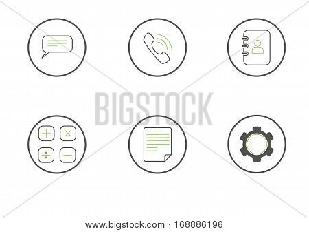 Outline icons set for mobile, web, presentation