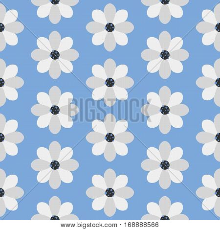 vector illustration of seamless pattern with flowers