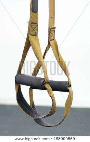 aerial ribbons in a modern fitness hall