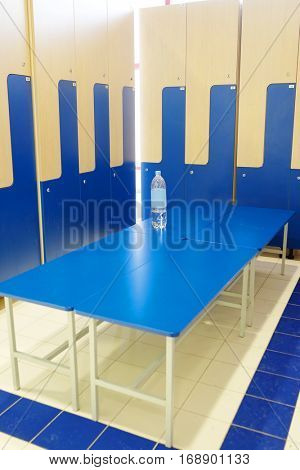 Interior of a locker room in fitness club
