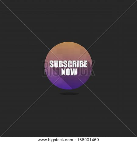 Modern Subscibe Now Icon with Long Shadow