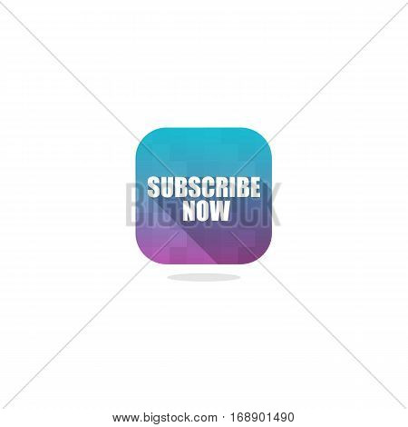 Modern Rounded Square Subscibe Now Icon with Long Shadow