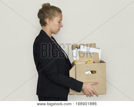 Caucasian Business Woman Retrenchment