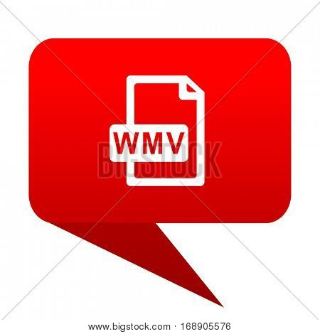 wmv file bubble red icon. 