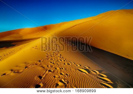 In Oman Old Desert  Rub Al Khali The Empty  Quarter And Outdoor  Sand Dune