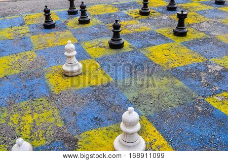Hdr Public Chessboard In Warsaw