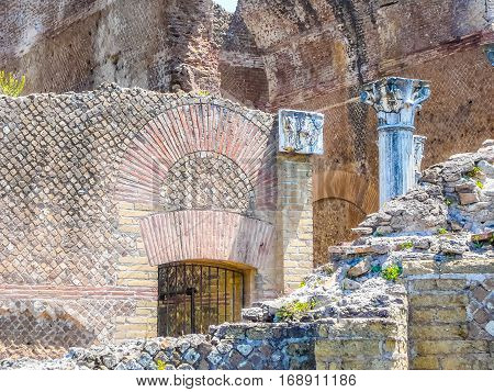 Hdr Villa Adriano Ruins In Tivoli