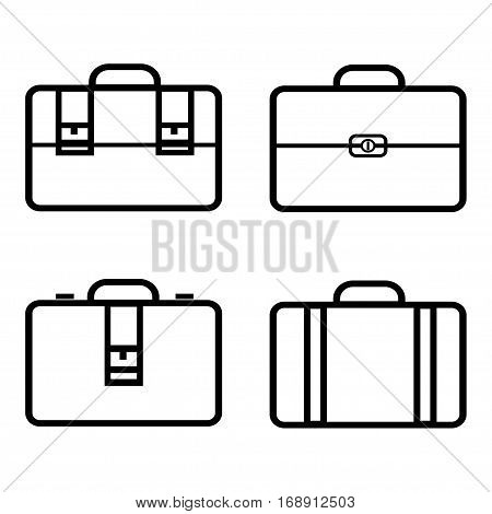 A Set Of Suitcase For The Vacasion. Vector Icon