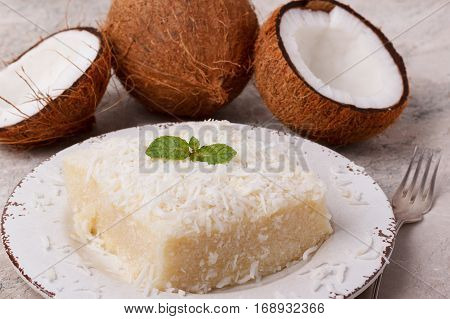 Brazilian Traditional Dessert: Sweet Couscous (tapioca) Pudding (cuscuz Doce)