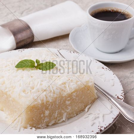 Brazilian Traditional Dessert: Sweet Couscous (tapioca) Pudding (cuscuz Doce)