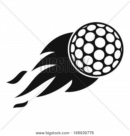 Burning golf ball icon. Simple illustration of burning golf ball vector icon for web