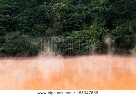 Blood pond hell in Beppu of Japan