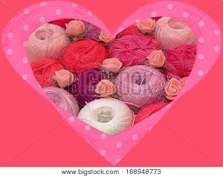 Colored balls of yarn.  Rainbow colors. All colors. Yarn for knitting. Skeins of yarn.