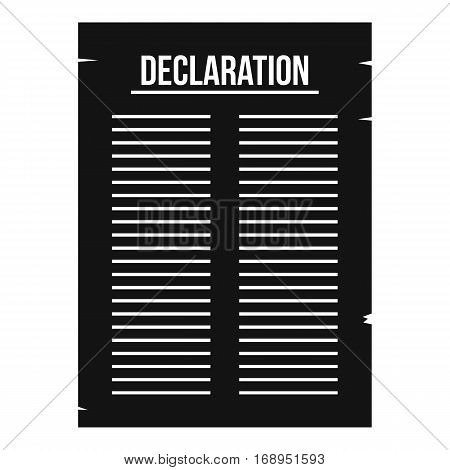 Declaration of independence icon. Simple illustration of declaration of independence vector icon for web