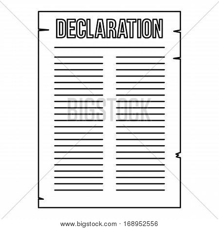 Declaration of independence icon. Outline illustration of declaration of independence vector icon for web