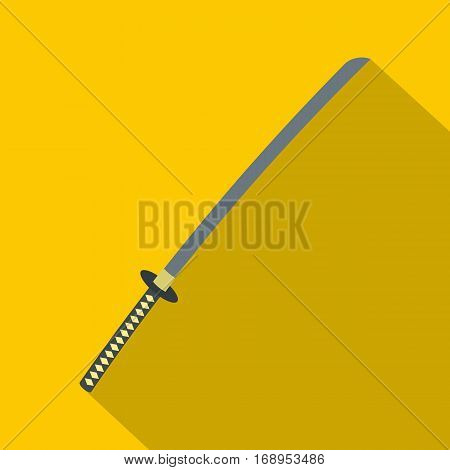 Japanese katana icon. Flat illustration of japanese katana vector icon for web