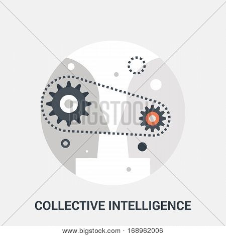 Abstract vector illustration of collective intelligence icon concept
