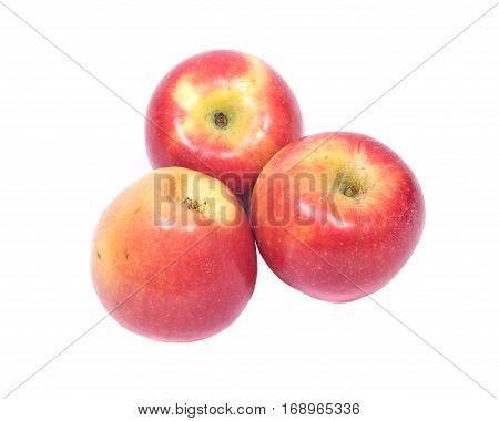 Ripe organic kanzi apple isolated on white background