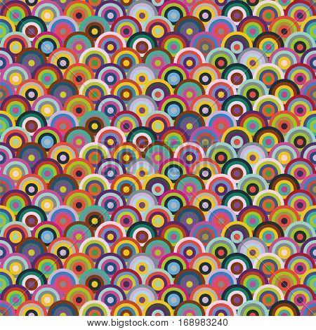 Colored circles seamless pattern. Vector illustration. Background