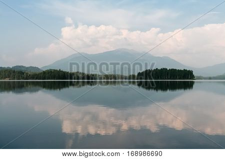 Beautiful siberian view on the Tagasuk lake. Russia