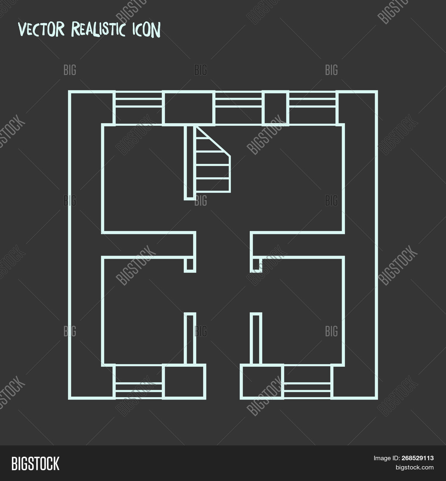Floor Plan Icon Line Image Photo Free Trial Bigstock