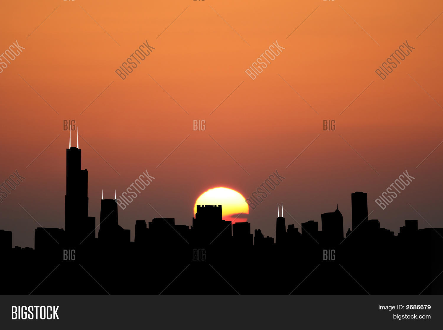 Chicago Skyline Sunset Image & Photo (Free Trial) | Bigstock