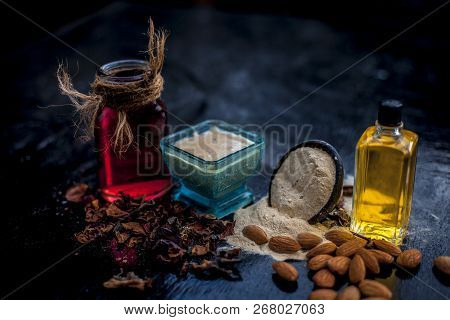 Close Up Of Herbal Face Pack For Removing Black And White Heads On Wooden Surface I.e. Multani Mitti