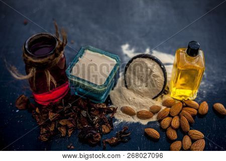 Close Up Of Herbal Face Pack For Removing Black And White Heads On Wooden Surface I.e. Multani Mitti