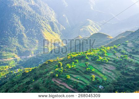 Photo Of Sunset In Himalayas Tehri Garhwal, Uttrakhand
