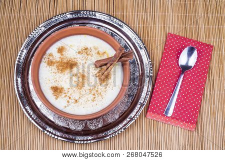 Traditional Delicious Turkish Desserts; Rice Pudding With Milk (sutlac)