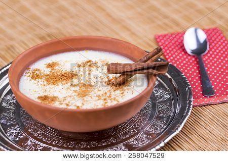 Traditional Delicious Turkish Desserts; Rice Pudding With Milk (sutlac)