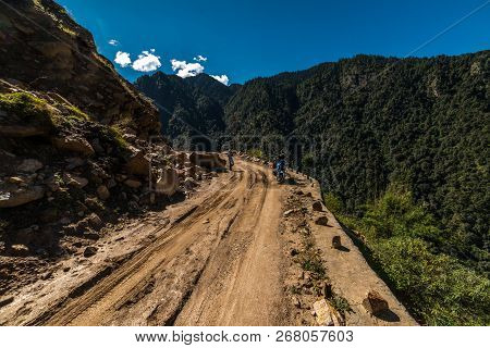 Motorcycle Rider In Darma Valley - Dugtu Valley In Uttarakhand