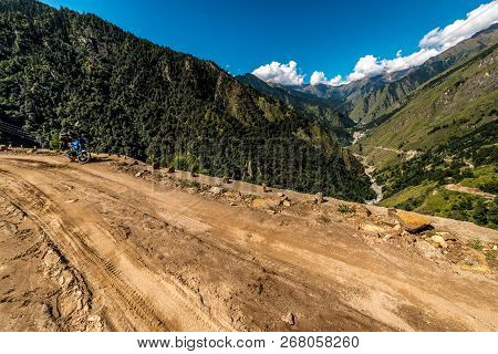 Motorcycle Rider In Darma Valley - Dugtu Valley In Uttarakhand