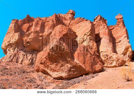 Big Stone. Charyn Canyon Kazakhstan. Nature Reserve.  Natural Park.