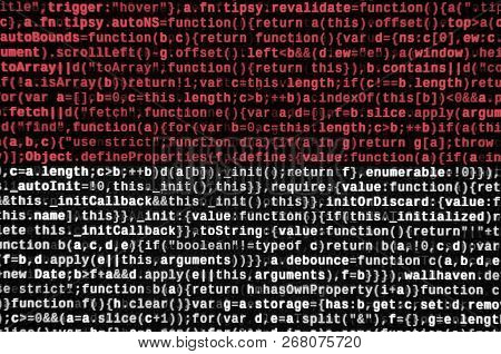 Indonesia Flag  Is Depicted On The Screen With The Program Code. The Concept Of Modern Technology An