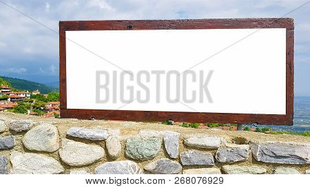 Blank Advertisement Billboard Sign Urban Public White Isolated Clipping Path Template Ad Banner Mock