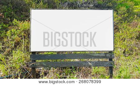 Blank Advertisement Billboard Sign Urban Public White Isolated Clipping Path Template Ad Banner Mock
