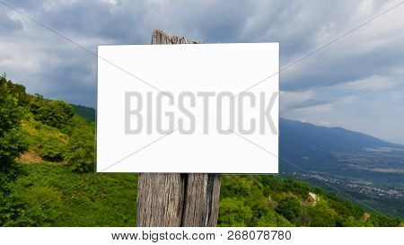 Blank Advertisement Billboard Sign Urban Public White Isolated Clipping Path Template Ad Banner Mock