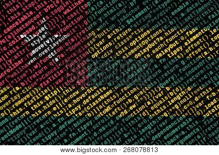 Togo Flag  Is Depicted On The Screen With The Program Code. The Concept Of Modern Technology And Sit