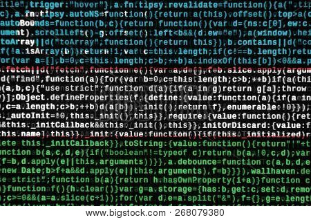 Uzbekistan Flag  Is Depicted On The Screen With The Program Code. The Concept Of Modern Technology A