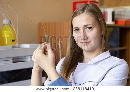 Young Scientist Works In Modern Biological Lab