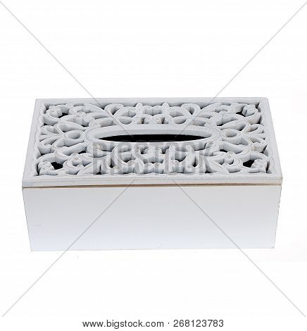 Wooden Design Box Isolated On White Background