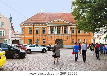 Tallinn, Estonia - August 30, 2018: Buildings On Kohtu Street