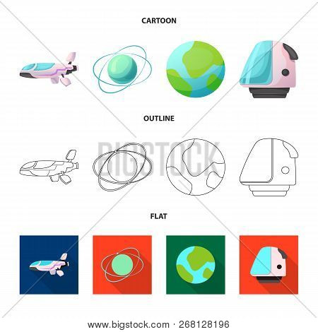 Vector Illustration Of Mars And Space Icon. Set Of Mars And Planet Vector Icon For Stock.