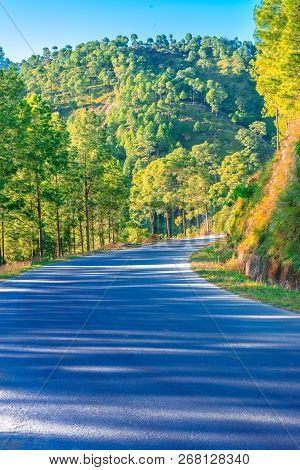 Empty Road In Himalayas Jauljibi - India Nepal Border, Uttarakhand