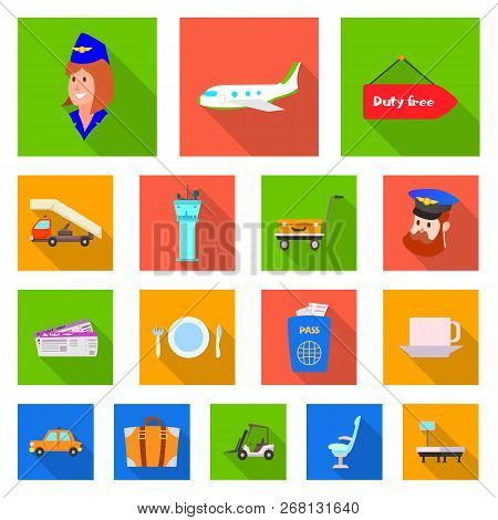Vector Design Of Airport And Airplane Symbol. Collection Of Airport And Plane Stock Vector Illustrat