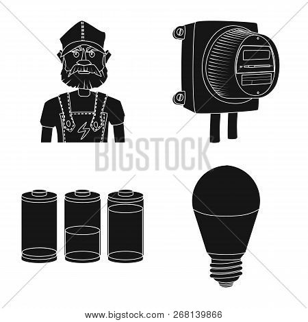 Vector Design Of Electricity And Electric Logo. Set Of Electricity And Energy Vector Icon For Stock.