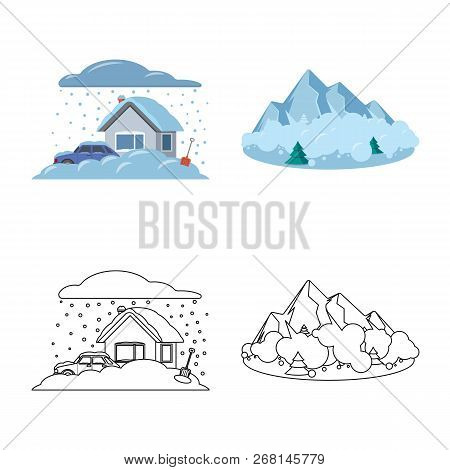 Vector Design Of Natural And Disaster Icon. Set Of Natural And Risk Stock Vector Illustration.