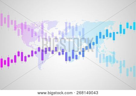 Business Candle Stick Graph Chart Of Stock Market Investment Trading. Trend Of Graph. Vector Illustr