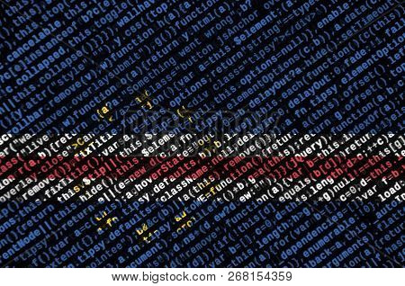 Cabo Verde Flag  Is Depicted On The Screen With The Program Code. The Concept Of Modern Technology A